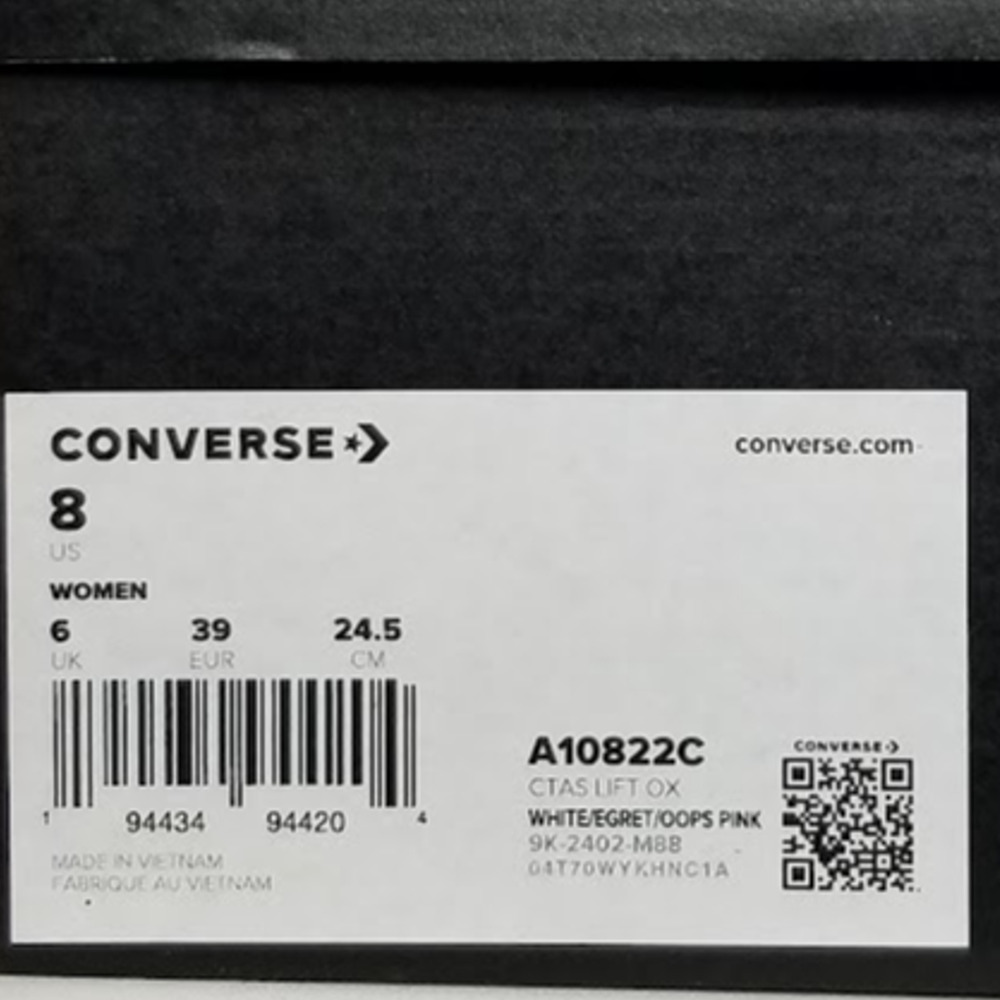Converse Women's CTAS Lift Platform Oxfords Summer Embroidery Size 8 A10822C NWT - Picture 6 of 6